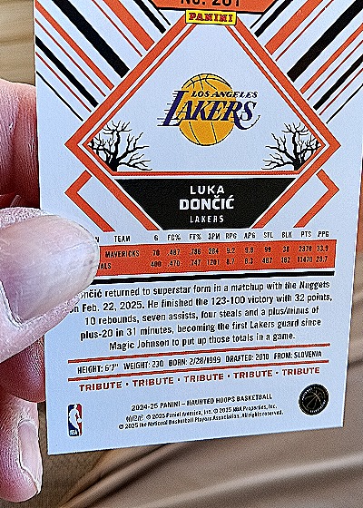 2024-25 Panini NBA Hoops Tribute #281 Luka Dončić — back