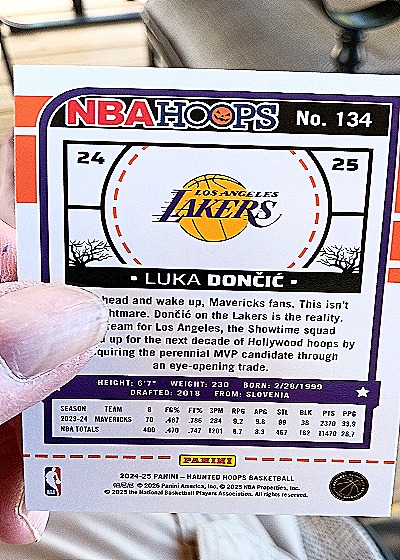 2024-25 Panini NBA Hoops #134 Luka Dončić — back