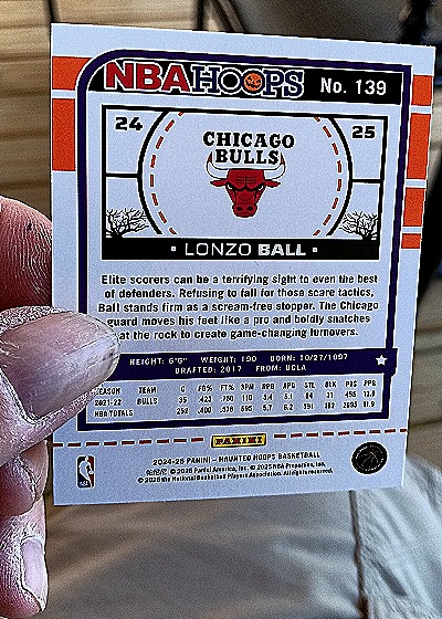 2024-25 Panini NBA Hoops #139 Lonzo Ball — back