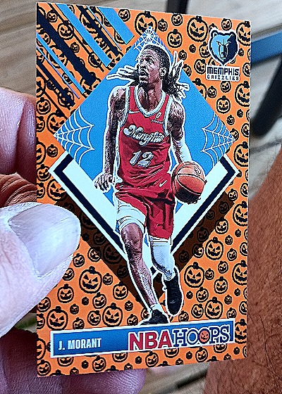 2024-25 Panini Haunted Hoops #286 Ja Morant Tribute Orange Pumpkin Parallel — front