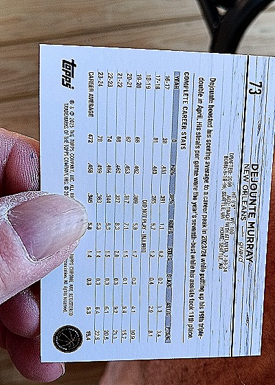 2024-25 Topps Chrome #73 Dejounte Murray — back