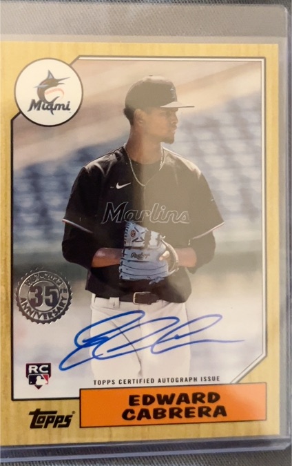 2022 Topps 1987 Autograph #87BAEC Edward Cabrera — front