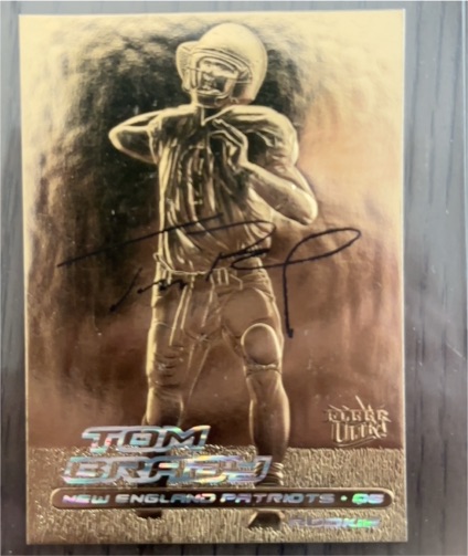 2000 Fleer Ultra 23KT Gold Tom Brady #9332 — front