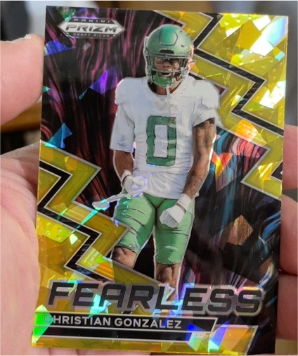 2023 Panini Prizm Draft Picks #F-8 Christian Gonzalez Fearless — front