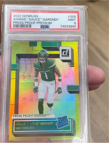 2022 Donruss #328 Ahmad "Sauce" Gardner Press Proof Premium Rookie — front