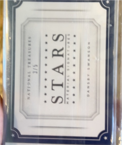 2017 National Treasures Stars Material Signatures Dansby Swanson — front