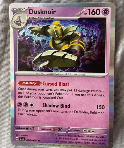 2024 Pokémon Scarlet Violet Shrouded Fable #020 Dusknoir — front