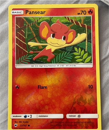 2017 Pokemon Burning Shadows #22 Pansear — front