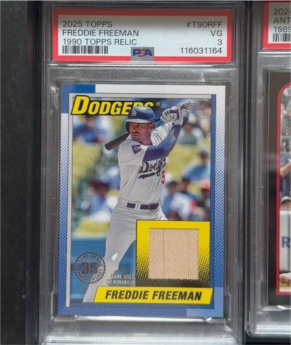 2025 Topps #T90R-FF Freddie Freeman 1990 Topps Relic — front