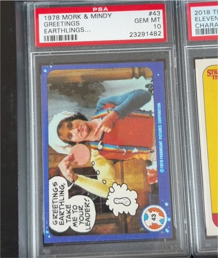 1978 Topps Mork & Mindy #43 Greetings Earthling, Take Me To Your Leader — front