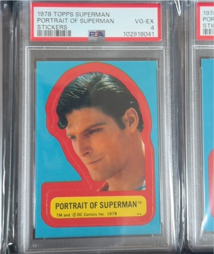 1978 Topps Superman Portrait of Superman Sticker — front