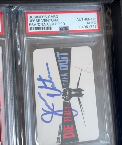 Jesse Ventura Signed Business Card PSA/DNA Certified — front