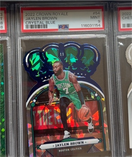 2022 Panini Crown Royale #54 Jaylen Brown Crystal Blue — front