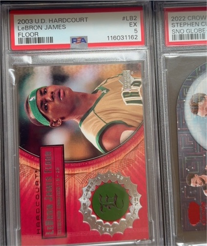 2003 U.D. Hardcourt #LB2 LeBron James Floor — front