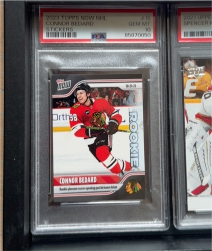 2023 Topps Now NHL #15 Connor Bedard Stickers Rookie — front
