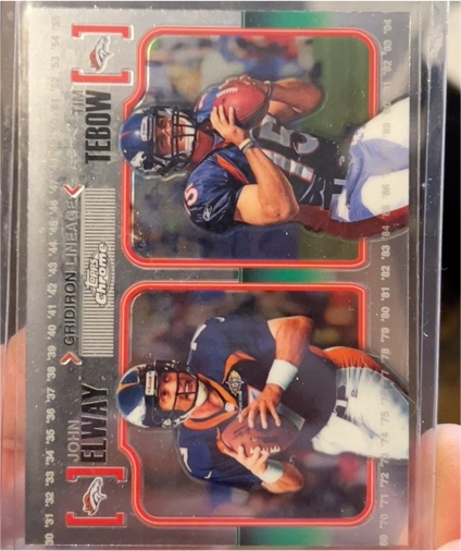 2010 Topps Chrome Gridiron Lineage #CGL-ET John Elway / Tim Tebow — front