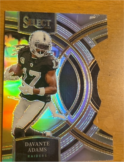 2023 Panini Select #182 Davante Adams Black & Green Die-Cut Prizm Raiders — front