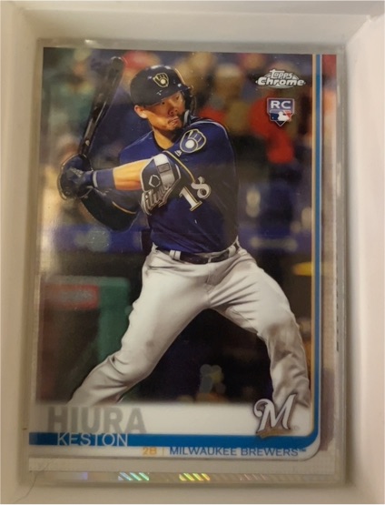2019 Topps Chrome #38 Keston Hiura Rookie Milwaukee Brewers — front