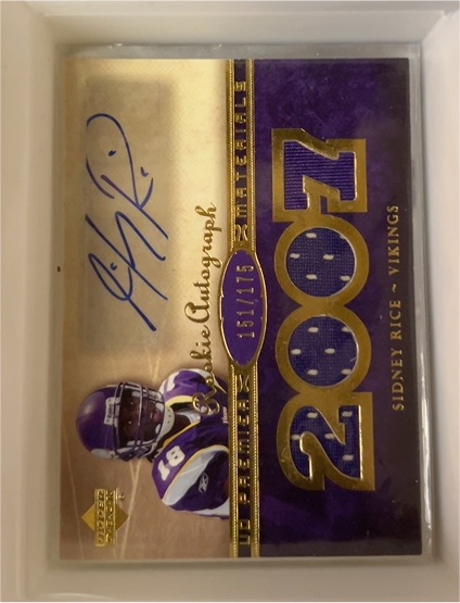 2007 Upper Deck Premier #2007 Sidney Rice Rookie Autograph — front