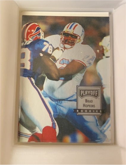 1993 Playoff Contenders #129 Brad Hopkins Rookie Houston Oilers — front