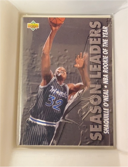 1993-94 Upper Deck #177 Shaquille O'Neal Season Leaders NBA Rookie of the Year — front