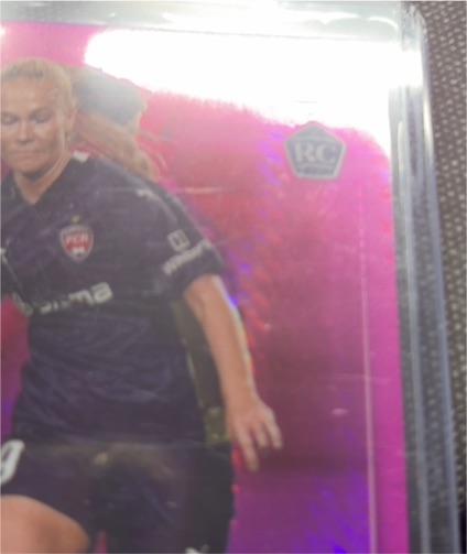 2023 Topps Chrome Women's Soccer Pink Prizm Rookie Card — front
