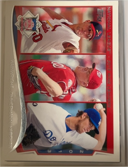2014 Topps #294 Adam Wainwright / Jordan Zimmermann / Clayton Kershaw — front