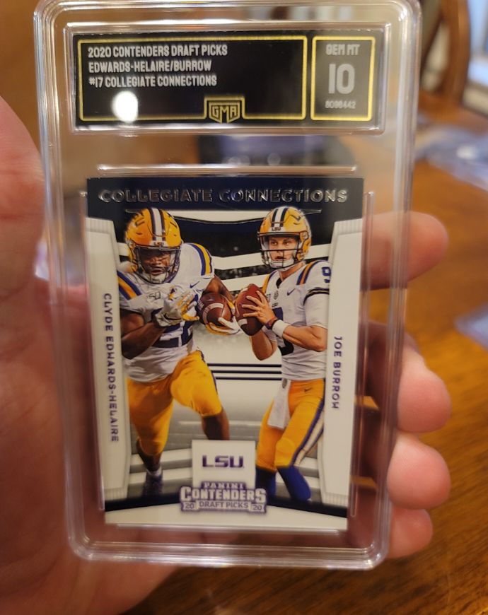 2020 Panini Contenders Draft Picks #17 Collegiate Connections Clyde Edwards-Helaire/Joe Burrow — front