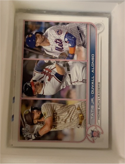 2022 Topps #146 NL Homerun Leaders Fernando Tatis Jr. Adam Duvall Pete Alonso — front