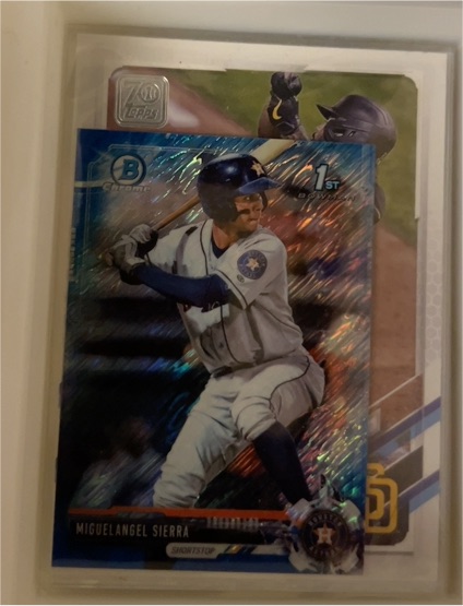 2017 Bowman Chrome Mini Blue Shimmer #BCP206 Miguelangel Sierra — front