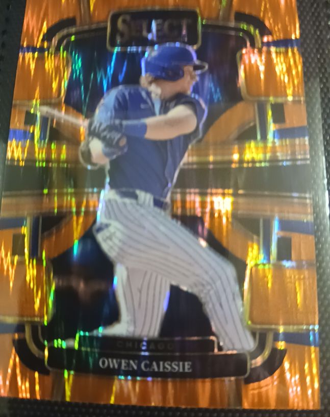 2024 Panini Select Concourse Orange Flash Prizm Owen Caissie — front
