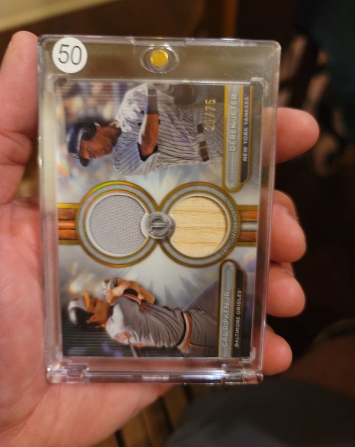 2024 Topps Tribute Dual Relic #27/75 Derek Jeter / Cal Ripken Jr. — front