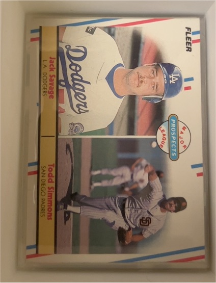1988 Fleer Major League Prospects #652 Jack Savage / Todd Simmons — front