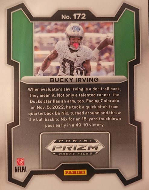 2024 Panini Prizm Draft Picks #172 Bucky Irving — front