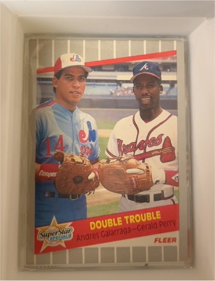 1989 Fleer #638 Andres Galarraga / Gerald Perry Double Trouble — front