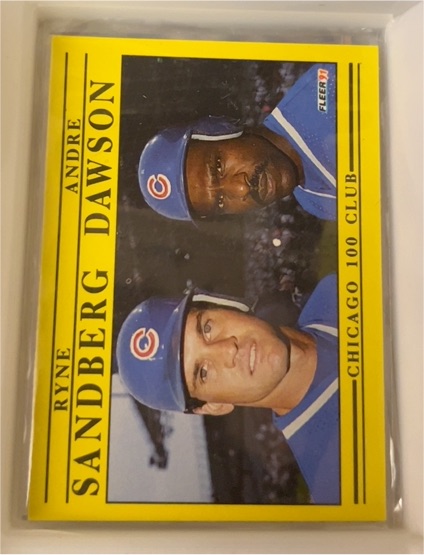 1991 Fleer #713 Ryne Sandberg, Andre Dawson — front