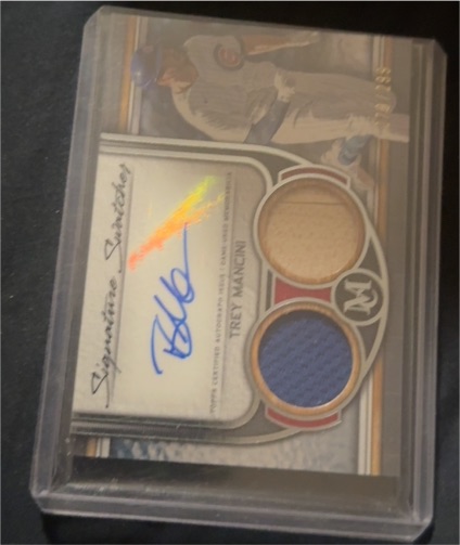 2023 Topps Museum Collection Signature Swatches Triple Relic Auto Trey Mancini — front