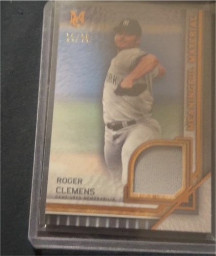 2023 Topps Museum Collection Roger Clemens Meaningful Material Relic — front