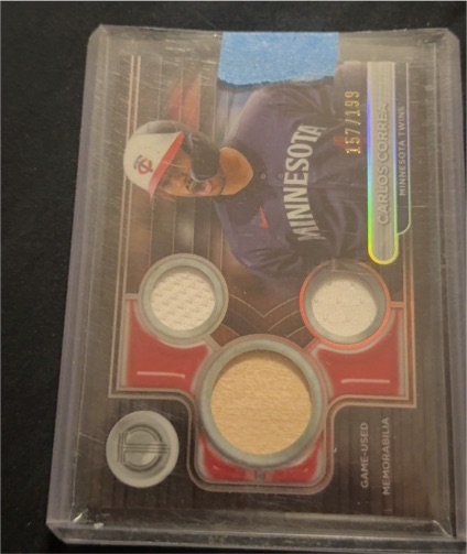 2024 Topps Tribute Triple Relics #TTR-CCO Carlos Correa — front