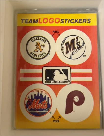 1991 Fleer Team Logo Stickers #NNO Oakland Athletics Seattle Mariners New York Mets Philadelphia Phillies — front