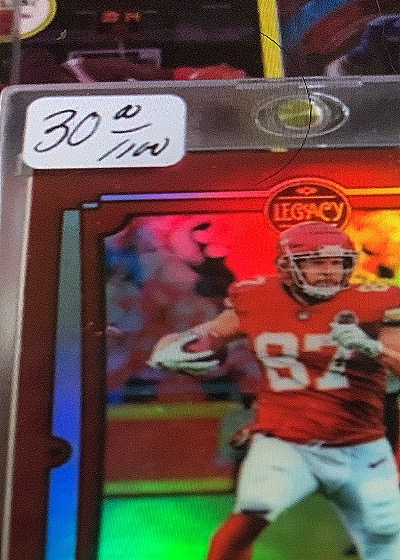 2023 Panini Absolute #CF-2 Travis Kelce Championship Fabric Gold — front