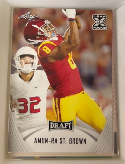2021 Leaf Draft #27 Amon-Ra St. Brown Rookie USC Trojans — front