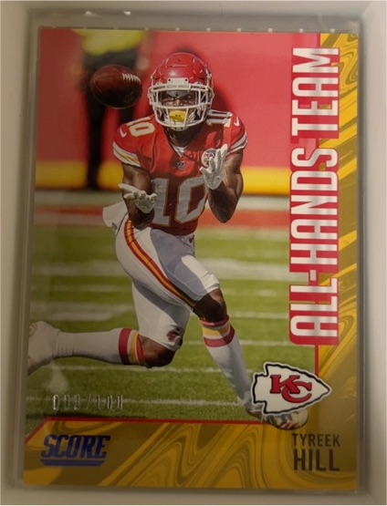 2021 Panini Score #AH13 Tyreek Hill All Hands Team — front