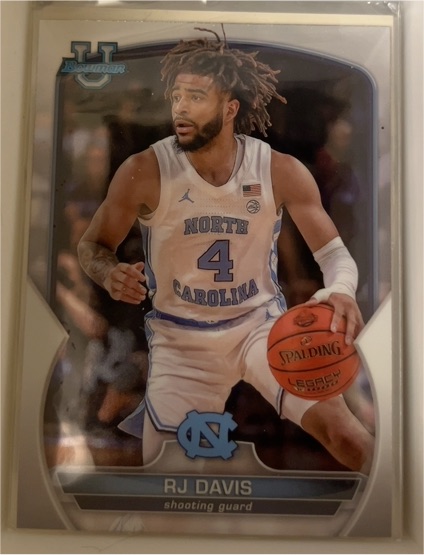 2022-23 Bowman University Chrome #10 RJ Davis — front