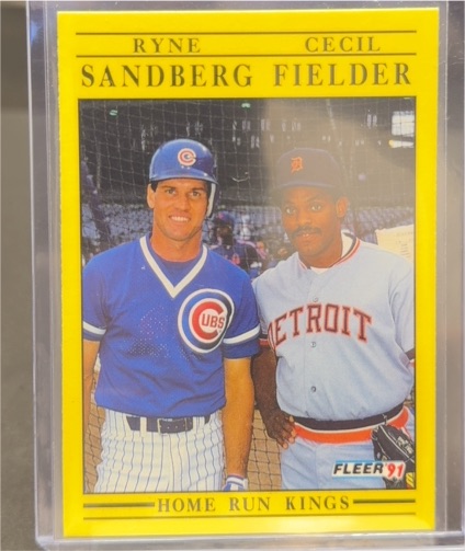 1991 Fleer #709 Home Run Kings Ryne Sandberg Cecil Fielder — front