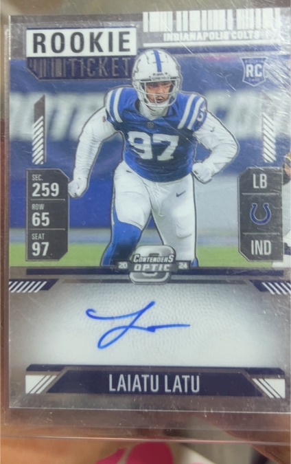 2024 Panini Contenders Optic Rookie Ticket #Laiatu Latu — front