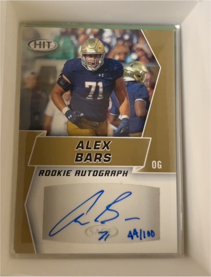 2019 Sage Hit Premier Draft Rookie Autograph #A103 Alex Bars — front