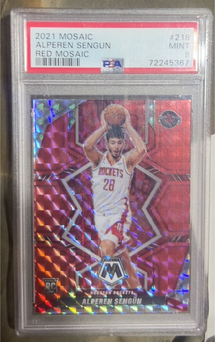 2021 Panini Mosaic #218 Alperen Sengun Red Mosaic — front