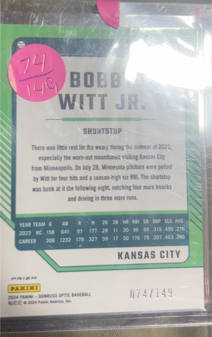 2024 Panini Donruss Optic #74 Bobby Witt Jr. — front