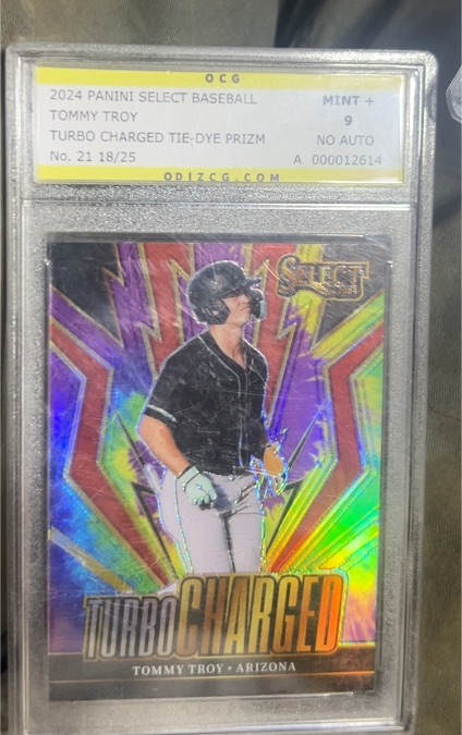 2024 Panini Select Baseball #21 Tommy Troy Turbo Charged Tie-Dye Prizm — front